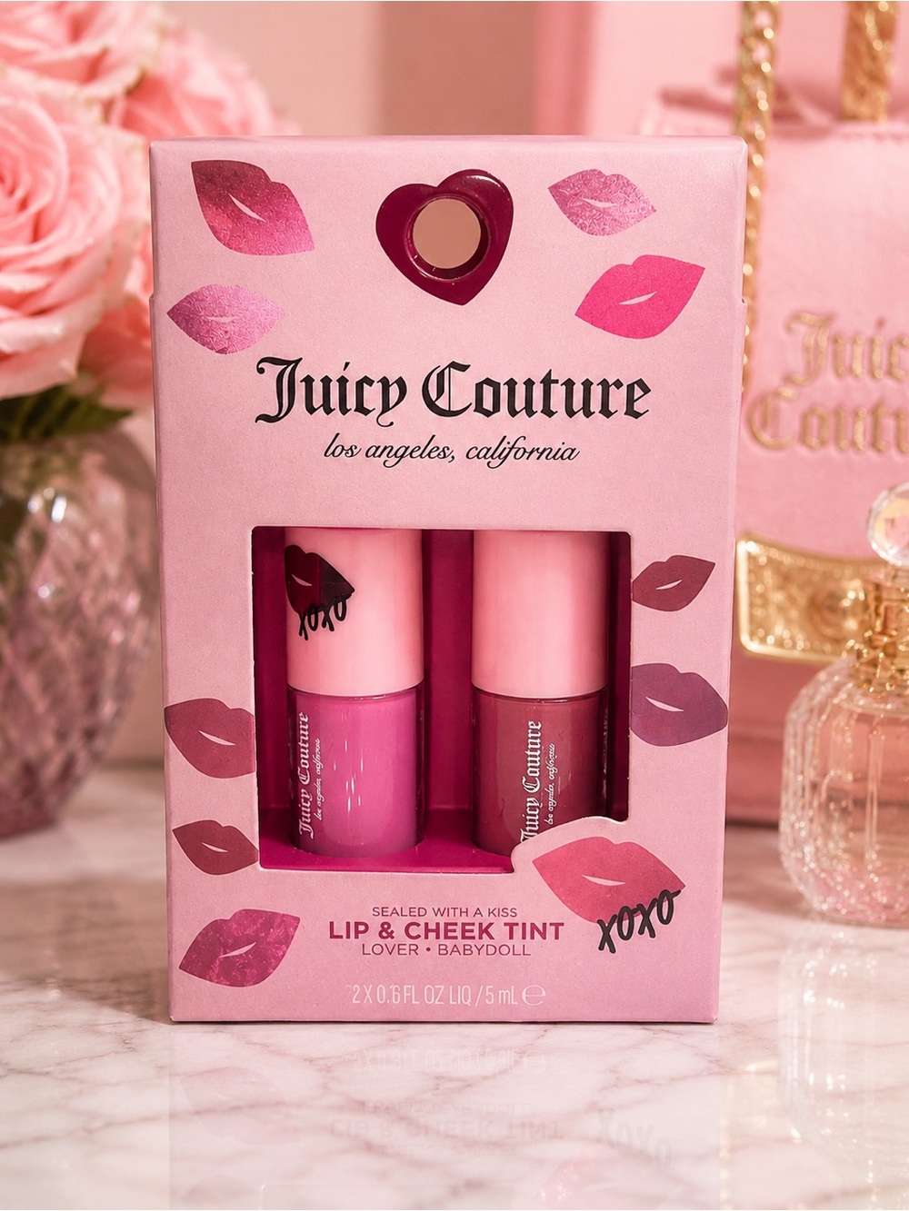 💕 Juicy Couture Sealed With a Kiss Lip & Cheek Tint Set – Lover + Babydoll 💕